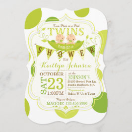 Ärter i en Pod Twillingars Baby Shower-inbjudan Inbjudningar