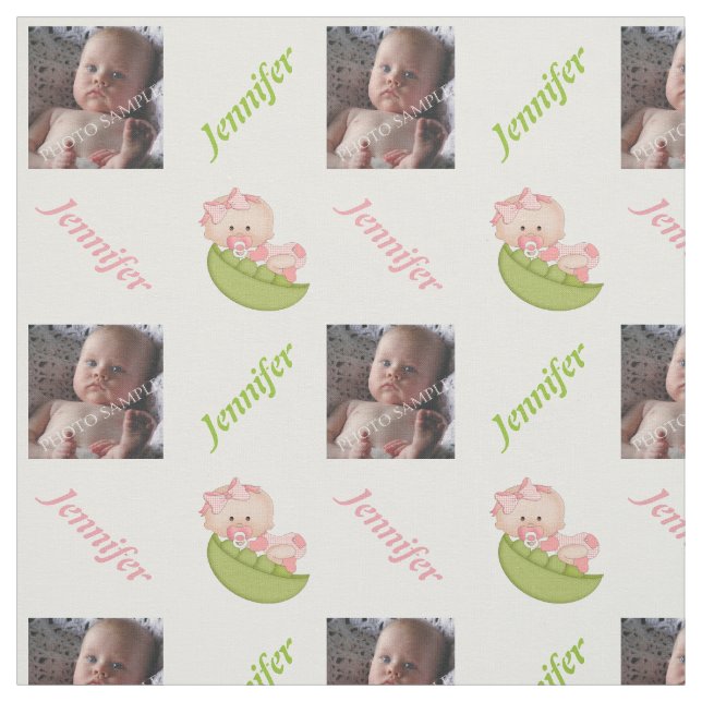Ärter i pod flicka rosa  personlig tyg (Provkarta)