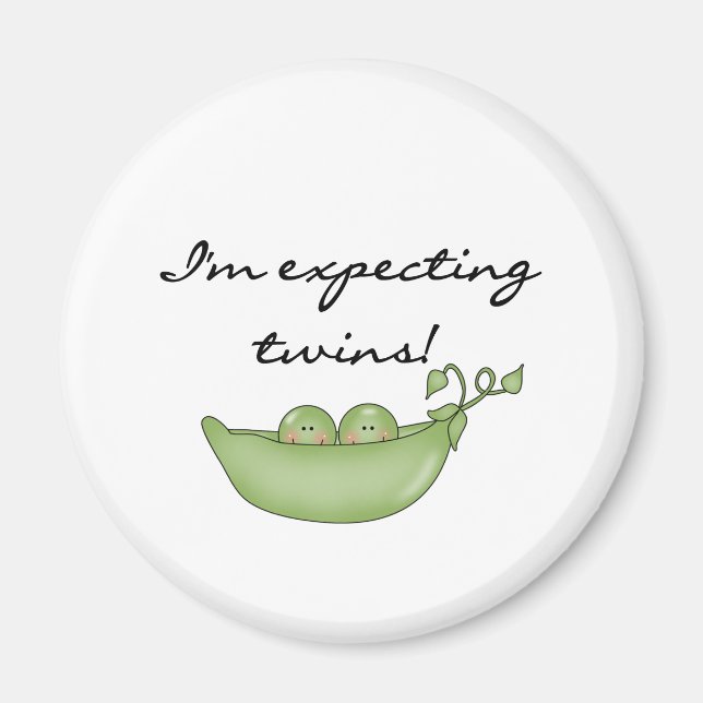 Ärter i Pod Förväntande Twillingar Magnet (Framsidan)