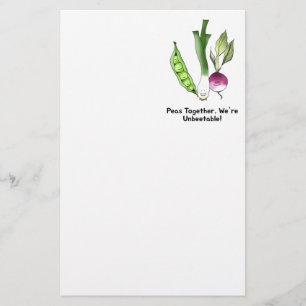 Ärter och Veggie Best Friends Pun Brevpapper