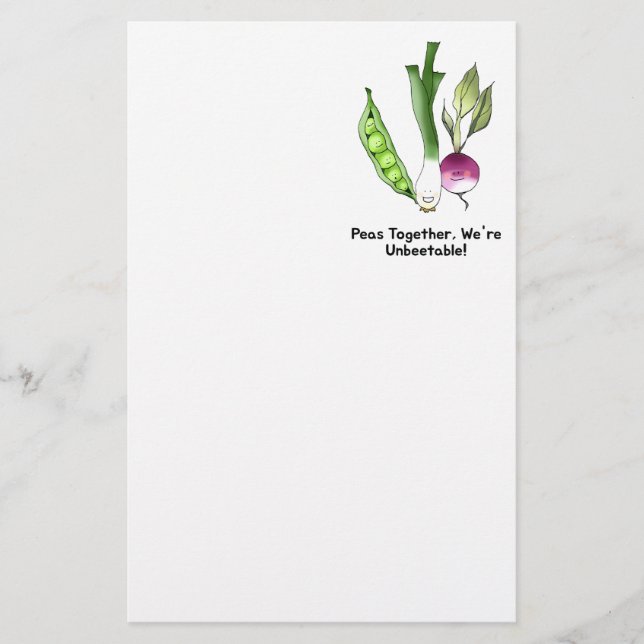 Ärter och Veggie Best Friends Pun Brevpapper (Framsida)