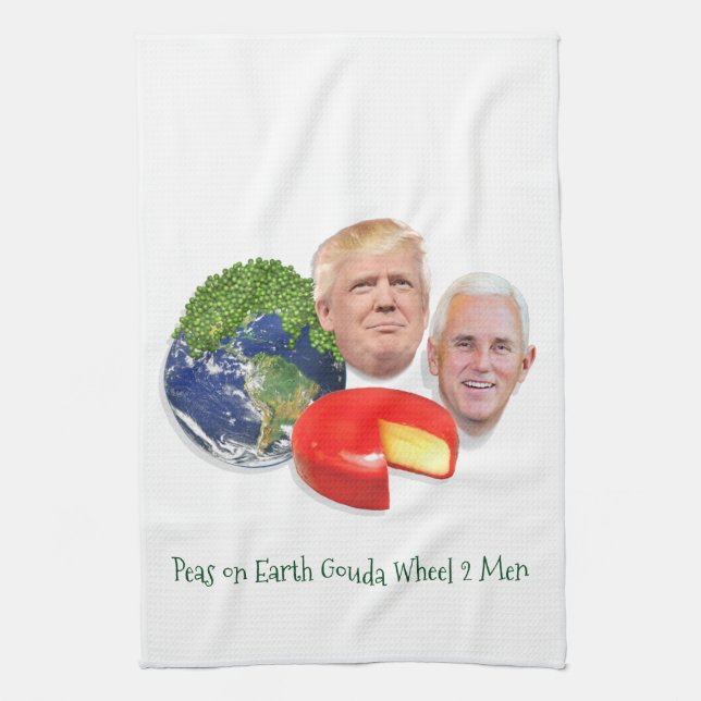Ärter på Earth Gouda Wheel 2 Manar Trump & Pence Kökshandduk (Vertikal)