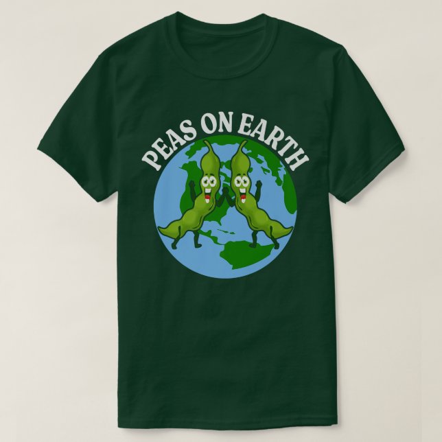 Ärter på jorden Peace Vegan och Vegetarian T Shirt (Design framsida)