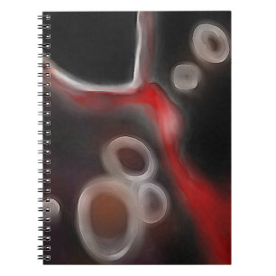 Arteriell motif: Abstrakt Black, White & Red Anteckningsbok
