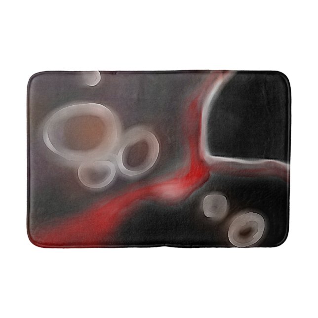 Arteriell motif: Abstrakt Black, White & Red Badrumsmatta (Framsidan)