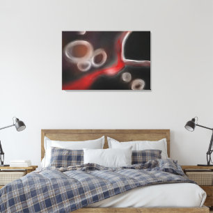 Arteriell motif: Abstrakt Black, White & Red Canvastryck