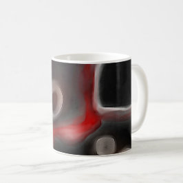Arteriell motif: Abstrakt Black, White & Red Kaffemugg