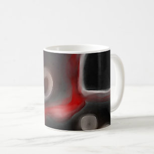Arteriell motif: Abstrakt Black, White & Red Kaffemugg
