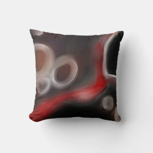 Arteriell motif: Abstrakt Black, White & Red Kudde