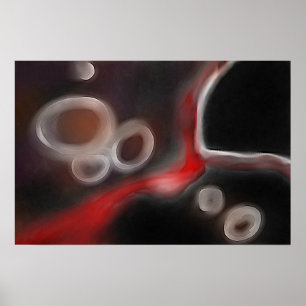 Arteriell motif: Abstrakt Black, White & Red Poster
