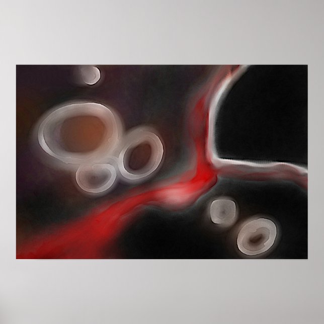 Arteriell motif: Abstrakt Black, White & Red Poster (Framsidan)