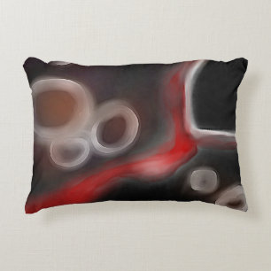 Arteriell motif: Abstrakt Black, White & Red Prydnadskudde
