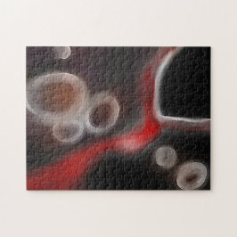 Arteriell motif: Abstrakt Black, White & Red Pussel