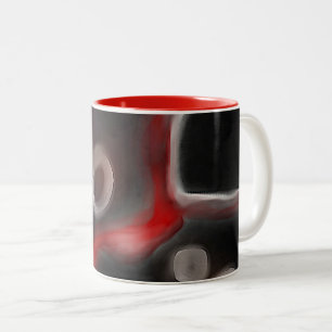 Arteriell motif: Abstrakt Black, White & Red Två-Tonad Mugg