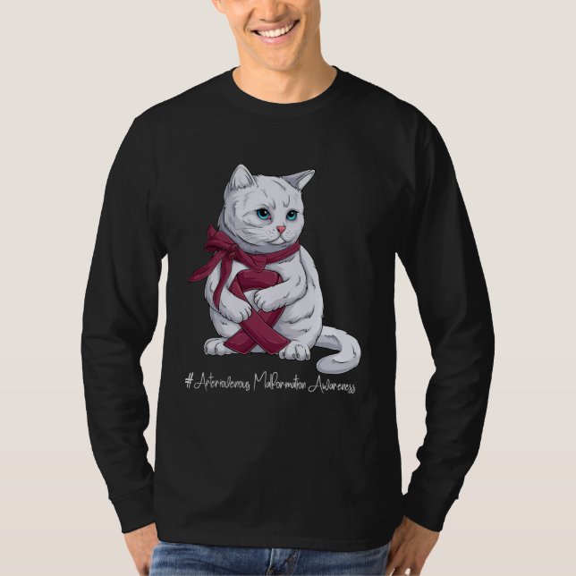 Arteriovenous Malformation Awareness Month Burgund T Shirt (Framsida)