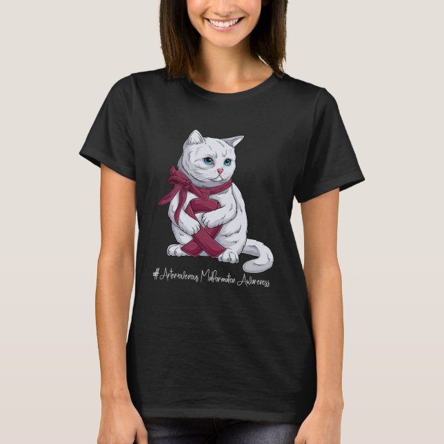 Arteriovenous Malformation Awareness Month Burgund T Shirt (Framsida)