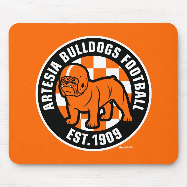 Artesia Bulldog Football Est. 1909 Mousepad Musmatta (Framsidan)