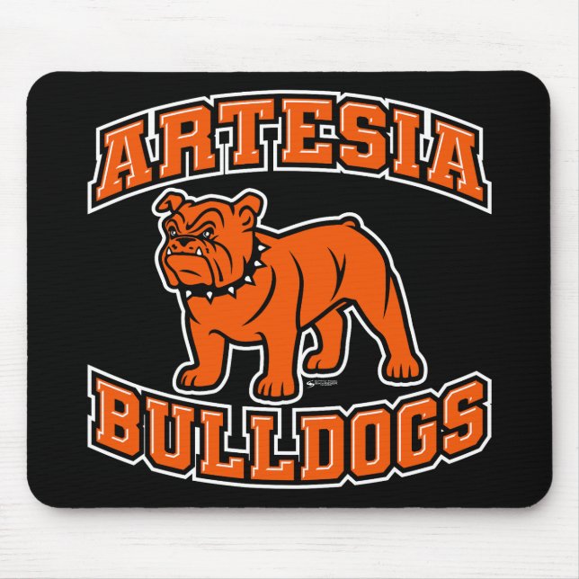 Artesia Bulldog "Orange Hund" Mouse Pad Musmatta (Framsidan)