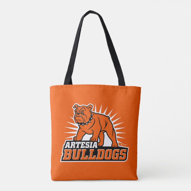 Artesia Bulldog Primary Logotyp Tote Tygkasse (Baksida)