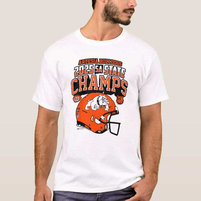 Artesia Bulldogs 2025 State Champs T-Shirt (Framsida)