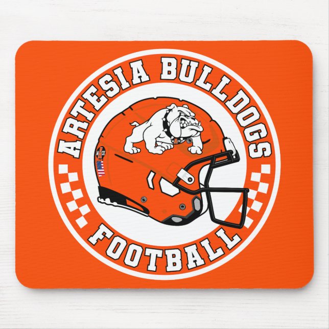 Artesia Bulldogs Helmet Roundel Mouse Pad Musmatta (Framsidan)