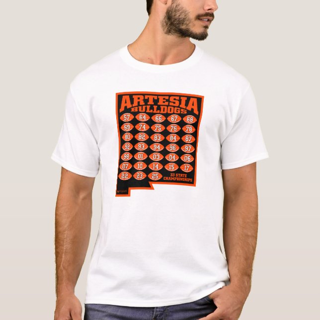 Artesia Bulldogs State Champs Football T-Shirt (Framsida)