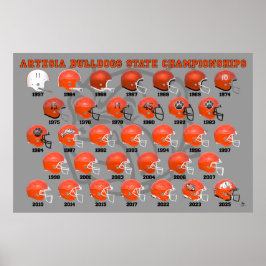 Artesia Bulldogs State Champs Helmet Poster