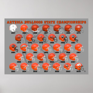 Artesia Bulldogs State Champs hjälm-plakat Poster