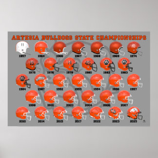 Artesia Bulldogs State Champs hjälm-plakat Poster