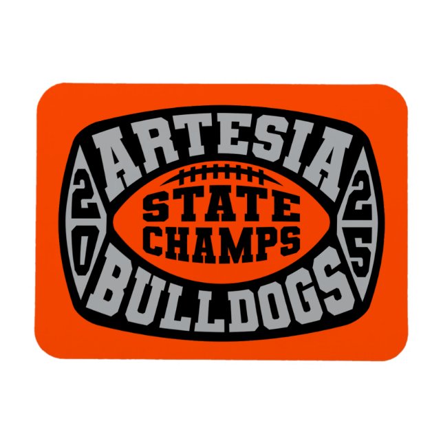 Artesia Bulldogs "State Champs"  Magnet (Horisontell)