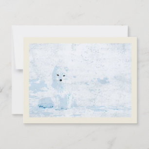 Artfox på den vita isförpackningen illustration vykort