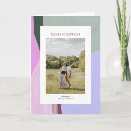 Artful Christmas Holiday Photo Greeting Card Helgkort