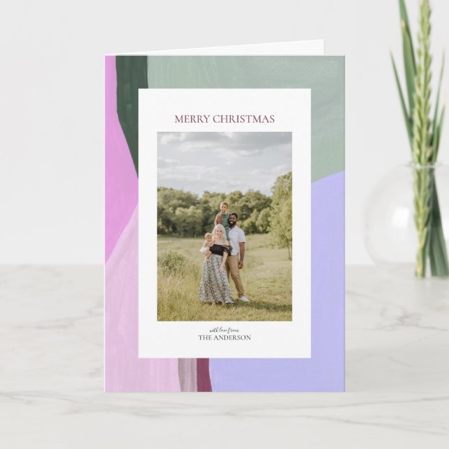 Artful Christmas Holiday Photo Greeting Card Helgkort (Framsida)