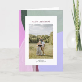 Artful Christmas Holiday Photo Greeting Card Helgkort