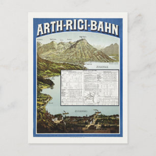 Arth Rigi Bahn Schweiz Vintage affisch 1892 Vykort