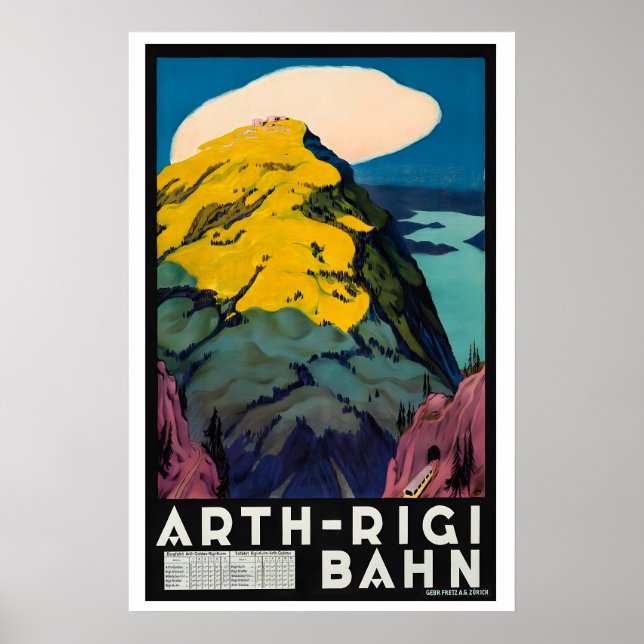 Arth Rigi Railway Schweiz Vintage Resa Poster (Framsidan)