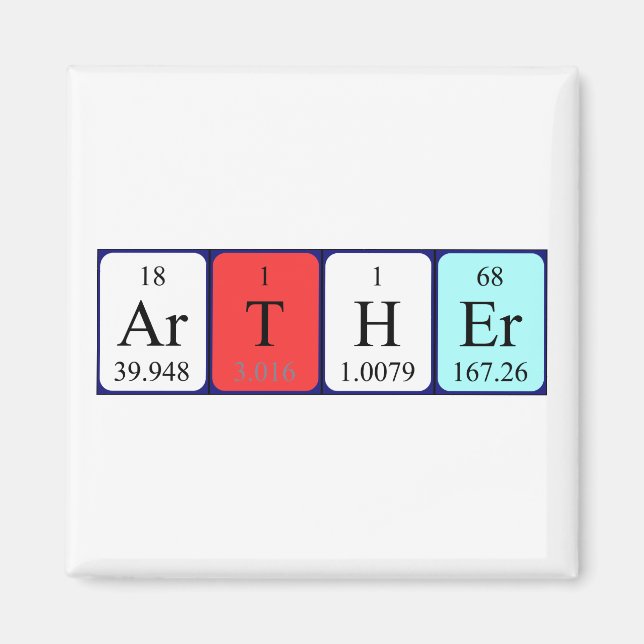 Arther Periodisk bord namn magnet (Framsidan)