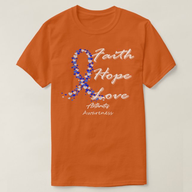 Arthritis Awareness Hope Kärlek i den här familjen T Shirt (Design framsida)