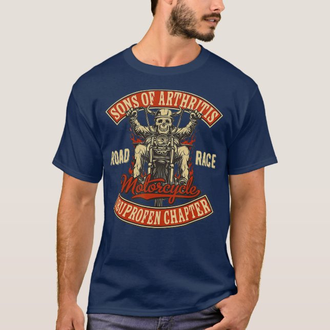 Arthritis Biker Motorcycle gang T-Shirt (Framsida)