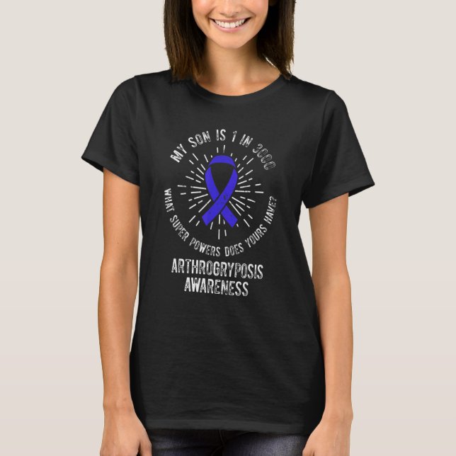 Arthrogryposis Awareness Son Warrior Survivor T Shirt (Framsida)