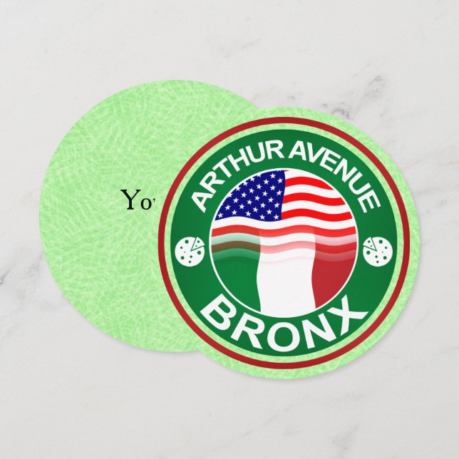 Arthur Ave Bronx Italiana American Inbjudan (Fram/baksida)
