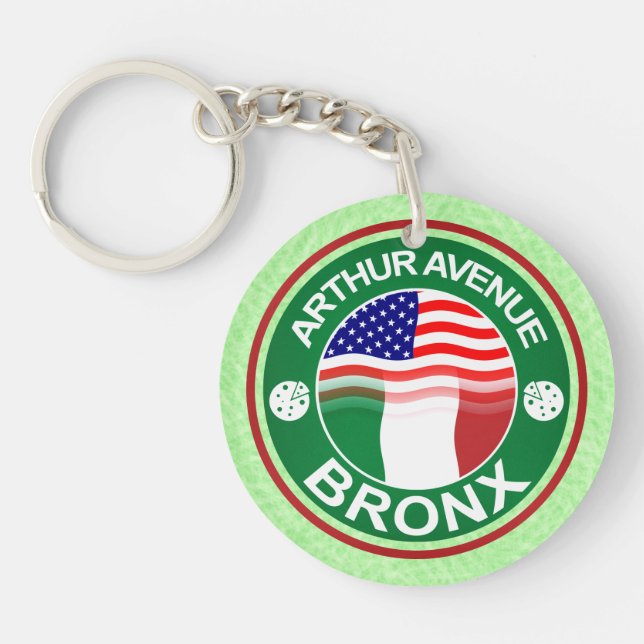 Arthur Ave Bronx Italienska amerikanska Nyckelring (Framsidan)