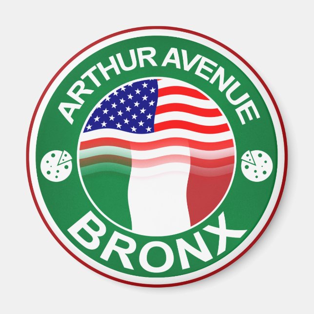Arthur Ave Bronx Italienska Magnet (Framsidan)