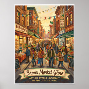 Arthur Avenue Bronx New York City gatumarknad Poster