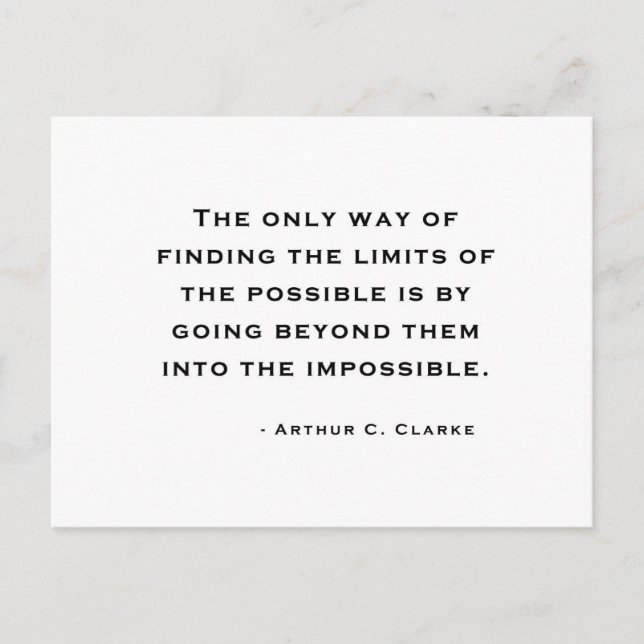 Arthur C Clarke Citat Vykort (Framsida)