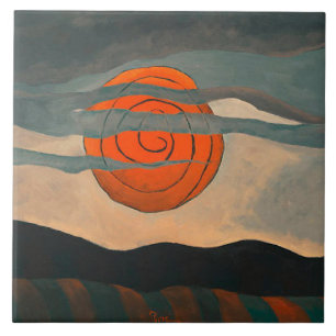 Arthur Dove-målning, Red Sol, Kakelplatta