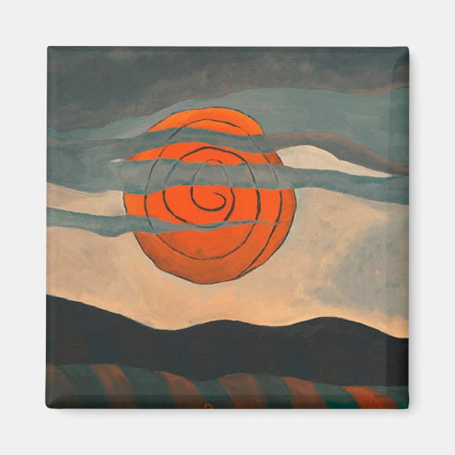 Arthur Dove-målning, Red Sol, Magnet (Framsidan)
