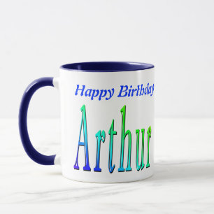 Arthur, Grattis på födelsedagen Logotyp Blue Combo Mugg