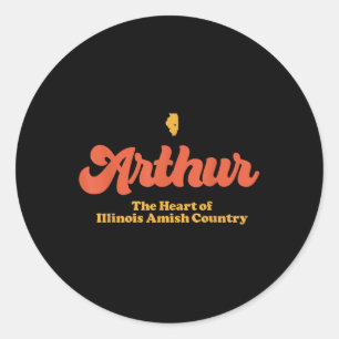 Arthur Heart of Illinois Amish Land Retro on Da Runt Klistermärke