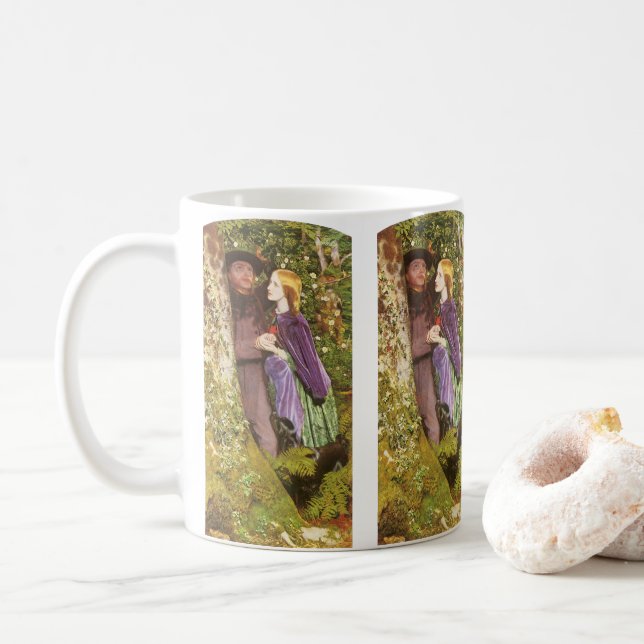 Arthur Hughes långa Förlovning, Vintage Art Kaffemugg (Med munk)